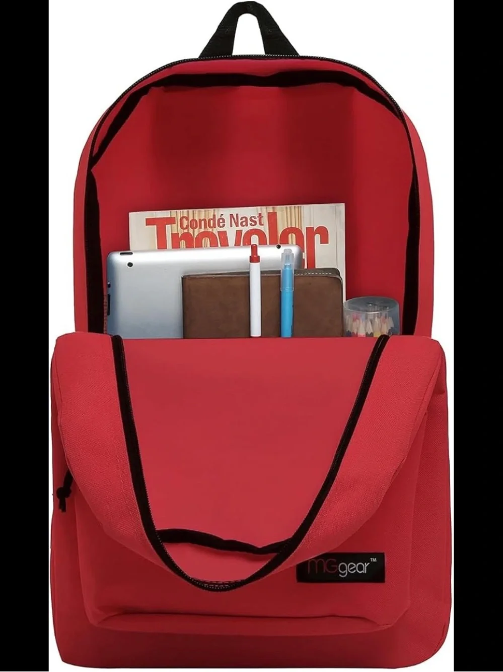 Classic Kids Red Backpack with Front Pocket zippered